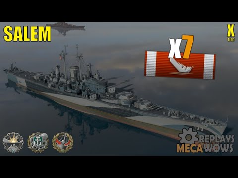 Cruiser Salem 7 Kills & 177k Damage | World of Warships Gameplay