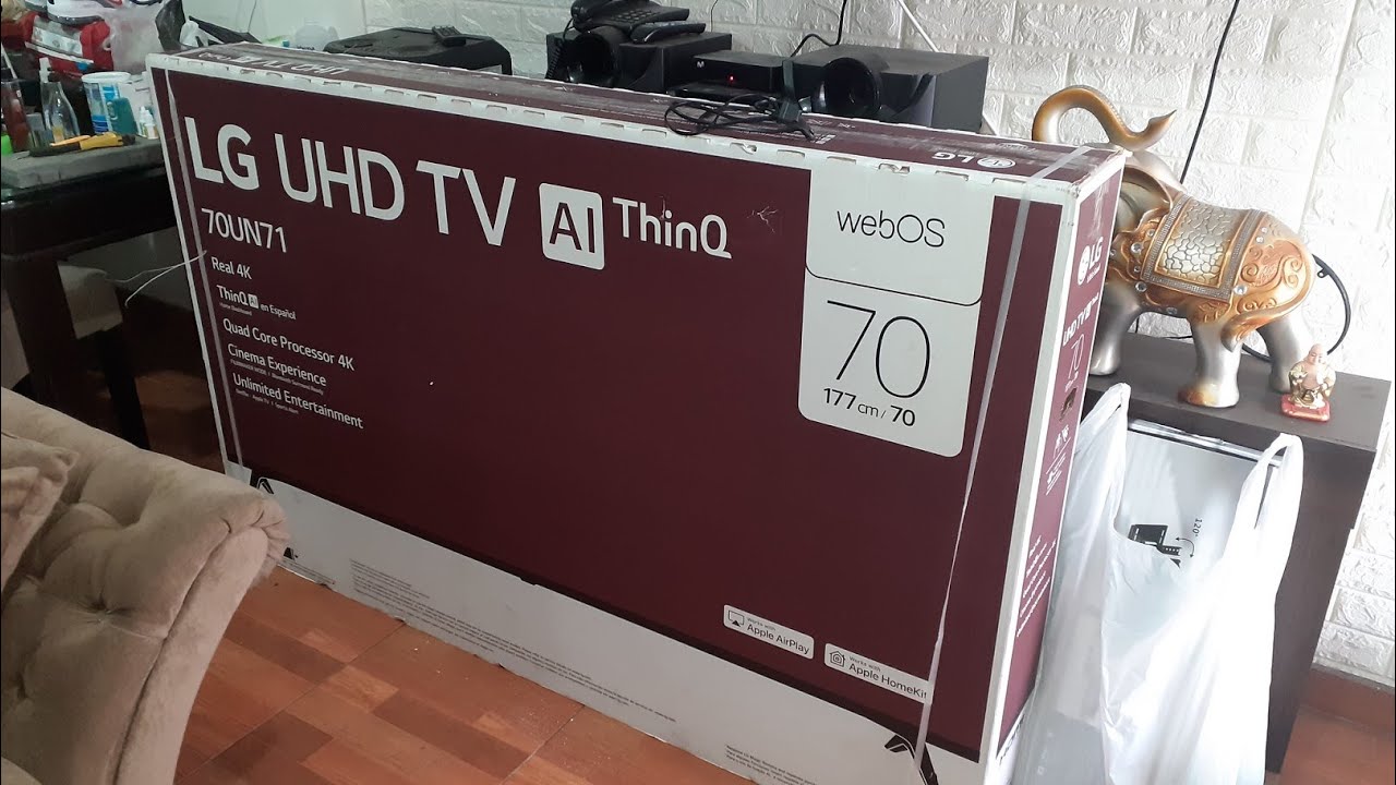 Unboxing TV LG 70 4K ultra hd smart tv AI ThinQ 70UN71