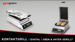 Presse à Panini / Gril de contact - 2,8kW - Automatique - Plaques rainurées - Surface de cuisson : 223x380mm