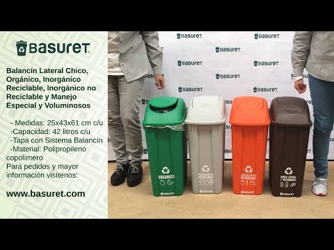 Set 4 Botes De Basura Ecologicos Para Reciclaje 42lt Nadf024 | Mercado