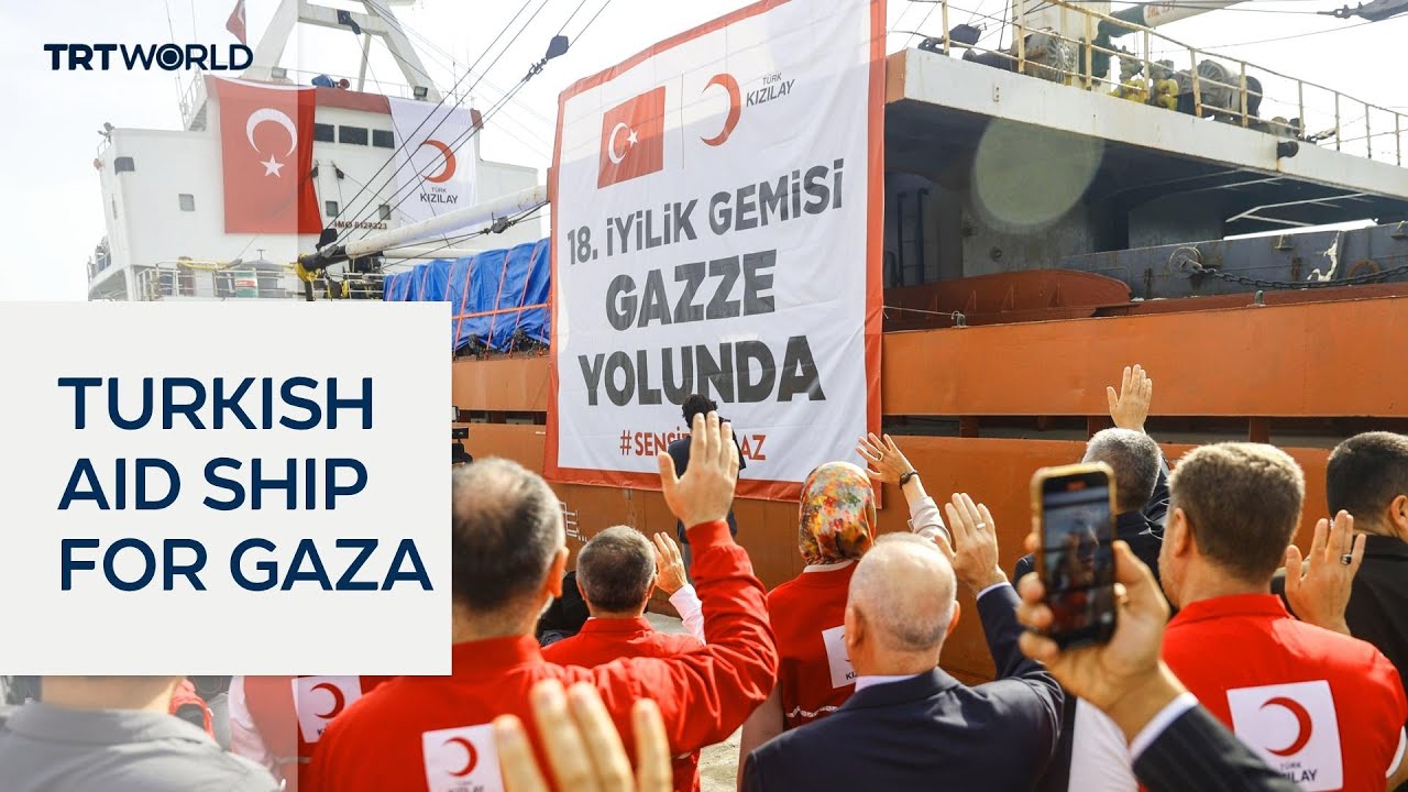 Turkish aid ship sails for Gaza with 800 tonnes of supplies