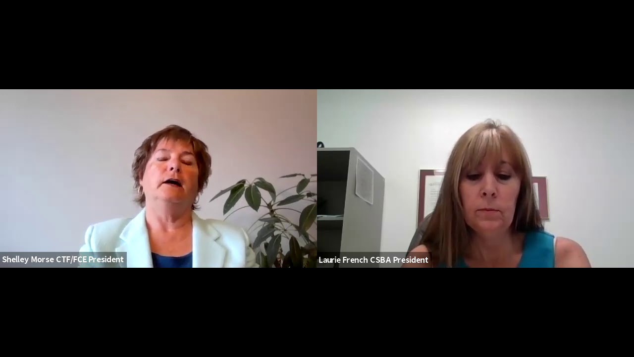 Video: CSBA President Laurie French speaks with Canadian Teachers' Federation President Shelley Morse