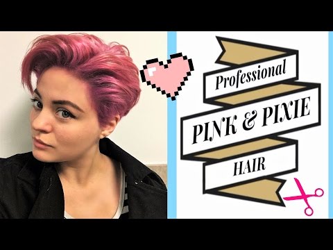 Professionally Dyed PINK hair color and Pixie cut!