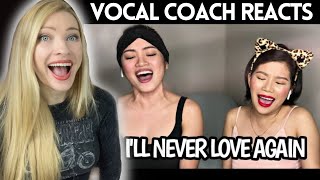 Vocal Coach Reacts: ILL NEVER LOVE AGAIN mash up W