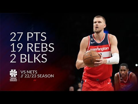 Kristaps Porzingis 27 pts 19 rebs 2 blks vs Nets 22/23 season