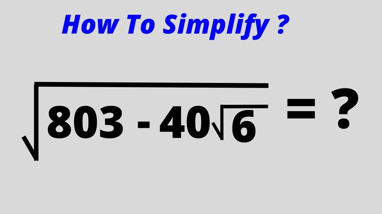 A Nice Square Root Problem | Math Olympiad Preparation