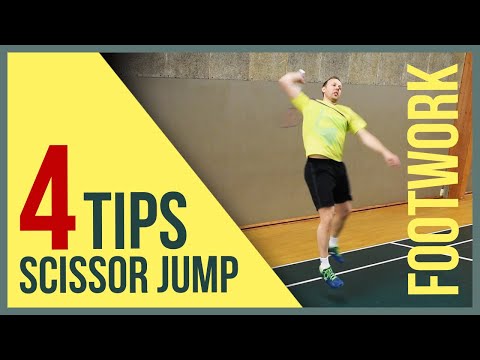Scissor jump get more power - Badminton Footwork Basics