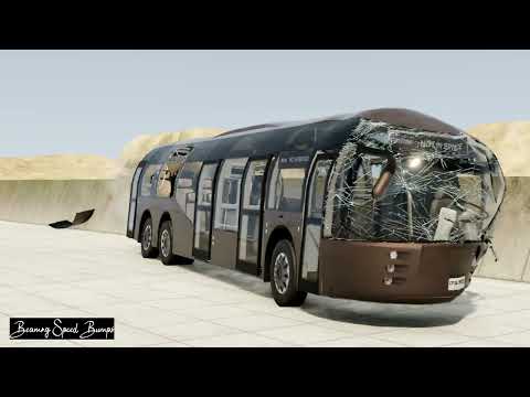 Buss VS Sharp and Steep Descent  BeamNG Speed Bumps Drive | Car Crash Simulator.