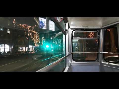 sixteen minutes of boredom, Belgrade at night, tram line seven from the boulevard to the Sava Square