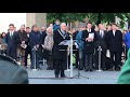 Burgemeester Aboutaleb legde een krans en hield een korte toespraak