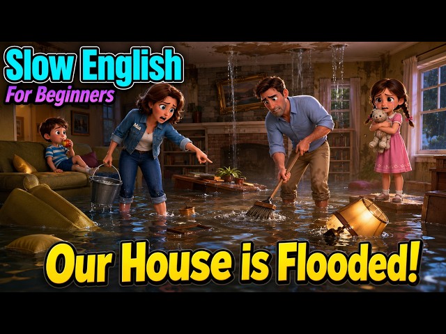 The House Was Flooded!  Easy English Listening Story A2 Level SDDEFAULT Thumbnail