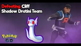 Defeating Team Go Rocket Leader Cliff Shadow Dratini, in Pokémon Go(2023)