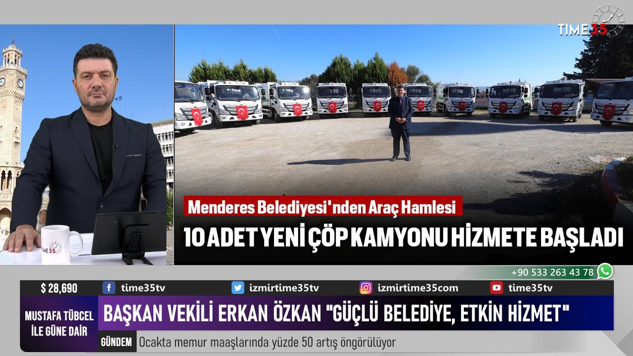 Menderes Belediyesi'nin araç filosuna kazandırdığı 10 adet yeni çöp kamyonu hizmete başladı