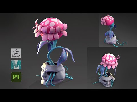 Stylized Plant in Zbrush 2021, Maya 2022, and Substance 3D Painter