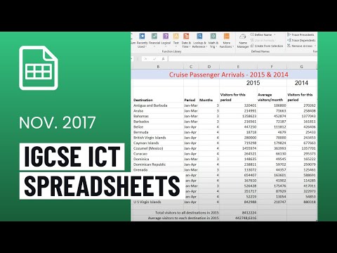 IGCSE ICT Excel Spreadsheets Practical Exam Task - October/November 2017 | Paper 3 (0417)