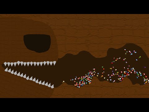 Escape from the monster - Countries Marble Race in Algodoo