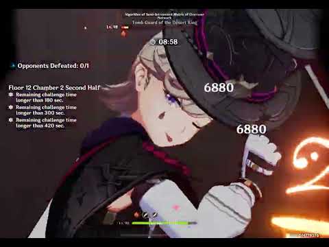 C0 Lyney Mono Pyro vs ASIMON  | Abyss 12-2-2 (28 secs)