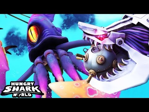 ROBO SHARK vs SQUID BOSS (HUNGRY SHARK WORLD)