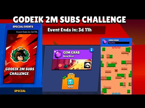 BRAWL STARS | GODEIK 2M SUBS CHALLENGE | 1 Win complete | Gameplay | Game |@GoDeiK