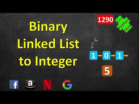 Convert Binary Number in a Linked List to Integer | LeetCode 1290 | C Java Python