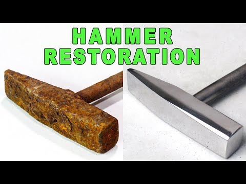 HOW TO RESTORE A VERY RUSTY HAMMER  #restoration  #hammer  #mirrorfinish