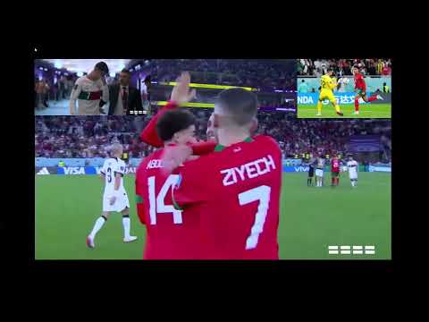 Morocco VS Portugal Aboukhlal Miss Ziyech Reaction and Cristiano Ronaldo Crying 😥