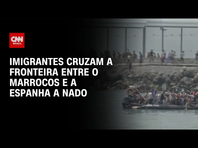 Imigrantes cruzam a fronteira entre Marrocos e Espanha a nado; veja imagens | CNN BRASIL