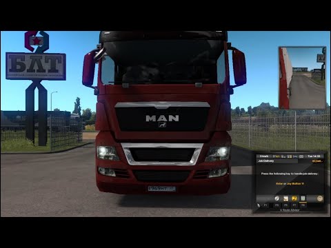 ETS2 MAN COMPENY HARD RED TRUCK LODAD WITH GAS PARTICALS AND SOLID PARTS FREE RUNING ON POSKOV STATE