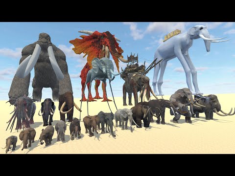 Elephant, Mammoth & Monster Elephant Size Comparison - 3D Animation Comparison