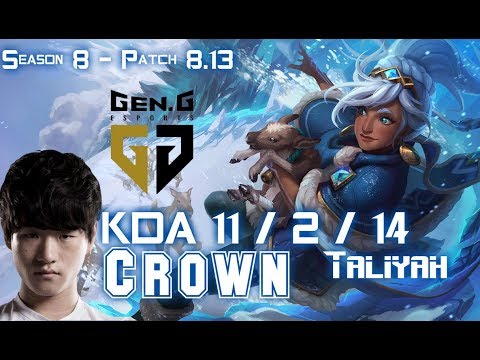 GEN Crown TALIYAH vs EVELYNN Jungle - Patch 8.13 KR Ranked