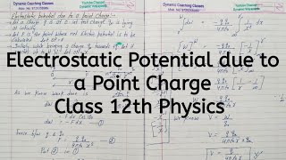 Electrostatic Potential due to a Point Charge, Chapter 2, Electrostatic Potential, Class 12 Physics