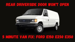 Back Door Wont Open: 5 Minute Van Fix: Ford E150 E250 E350 Rear Back Driver Side Van Door Stuck