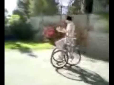 tricycle, articulating, upright, homemade invention