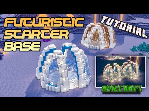 EASY Futuristic STARTER BASE TUTORIAL - Minecraft Starter house Tutorial - Futuristic Base - Modular