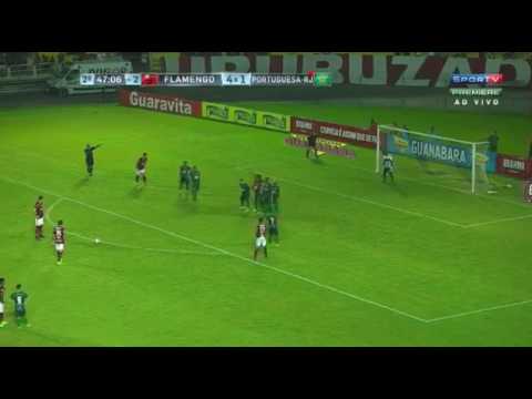 Gol de Falta de Lucas Paquetá - Portuguesa-RJ 1 x 5 Flamengo - Campeonato Carioca 2017