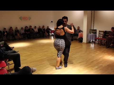  Alexis Quezada  and  Céline Giordano  are  dancing  to  the  tango  "  Mimosa  "  by  Francisco Canaro  in  2019