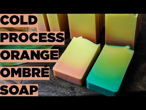 Ombre Orange Soap - Cold Process - Wall Pour Technique