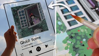 Pintando EN VIDRIO una escena de STUDIO GHIBLI| Gouache Painting