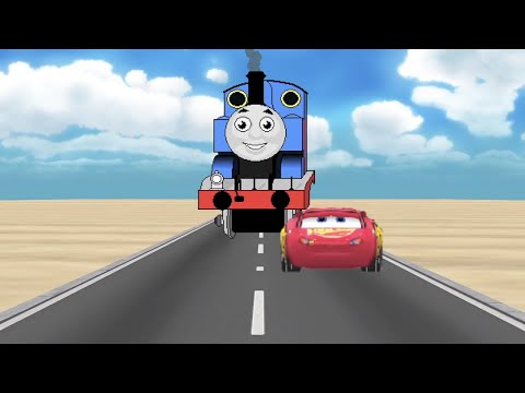 LIGHTNING McQUEEN vs THOMAS THE TANK ENGINE! Animated Battle Race (Disney Pixar vs Thomas & Friends)