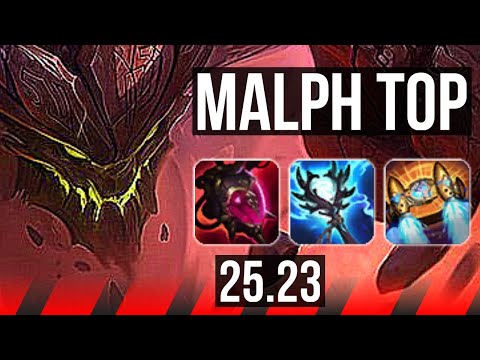 MALPHITE vs TEEMO (TOP) | 6 solo kills, 10/2/6 | NA Grandmaster | 25.23