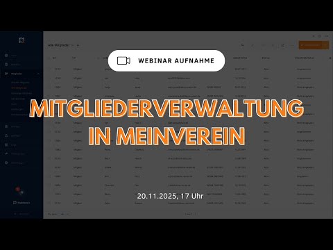 Aufzeichnung MeinVerein Stammtisch: Digitale Mitgliederverwaltung | Live-Webinar (20.11.25)