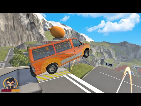 DOWNHILL CRASHES, BRICK WALL SMASHES BEAMNG DESTRUCTION