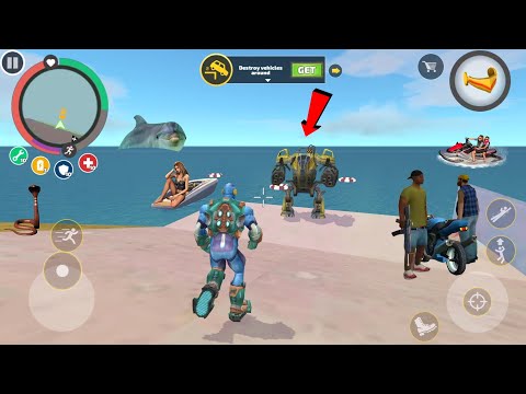 Rope Hero: Vice Town (BD 100 Ground Assault Machine Spawn New Secret Location) - Android Gameplay HD