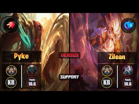 Challenger PYKE [Predator] (Support) VS  ZILEAN - Challenger KR Patch 10.6