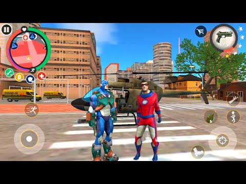 Rope Hero Vice Town | Rope Hero Fight Robot Mission Helicopter | Rope Hero Private Tank Va Army Tank
