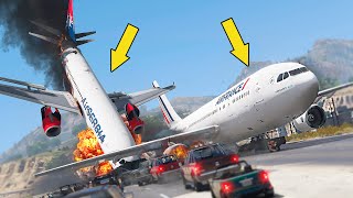 Two Plane Makes Dramatic Crash Landing on Highway Before Bursting | GTA 5