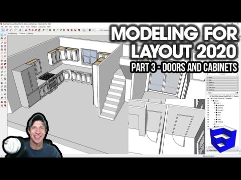 HOUSE MODELING in SketchUp 2020 Part 3 - Doors, Frames, and Cabinets!