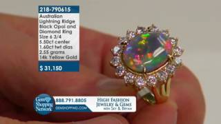 Australian Lightning Ridge Black Opal Ring - Gem Shopping Network