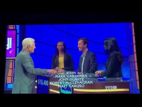 Jeopardy! short end credits, Khalilah Walters Day 2 (3/30/20)