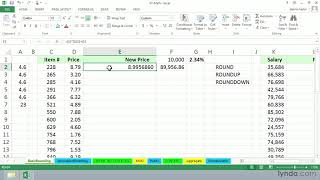 Excel Tutorial - ROUND, ROUNDUP, and ROUNDDOWN